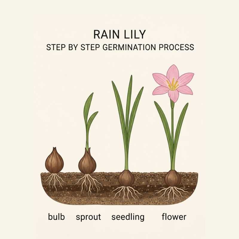 Rain Lily Flower Bulb 10 Pcs (Mix Colour)