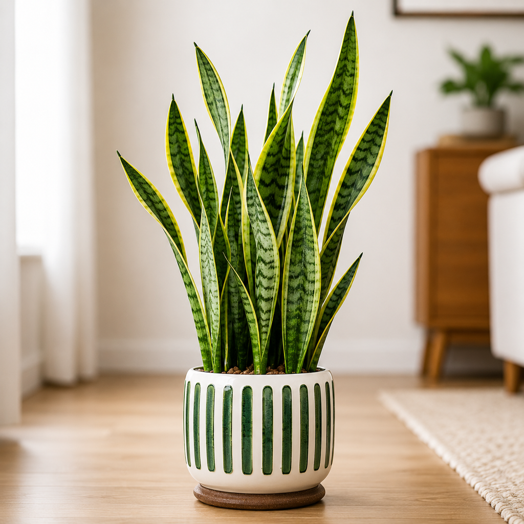 Snake Plant (Sansevieria Laurentii) - Air Purifying & Low Maintenance