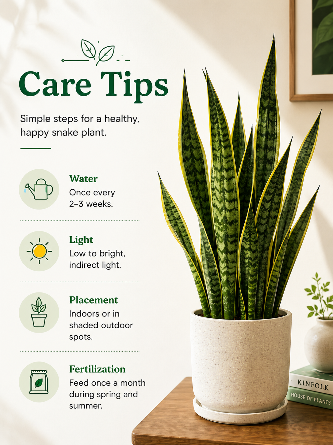 Snake Plant (Sansevieria Laurentii) - Air Purifying & Low Maintenance