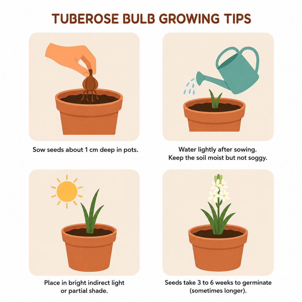 Tuberose Rajnigandha Bulbs – Pack of 10 Healthy Bulbs